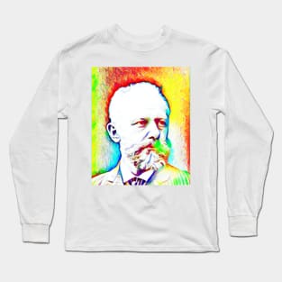 Pyotr Ilyich Tchaikovsky Colourful Portrait | Pyotr Ilyich Tchaikovsky Artwork 11 Long Sleeve T-Shirt